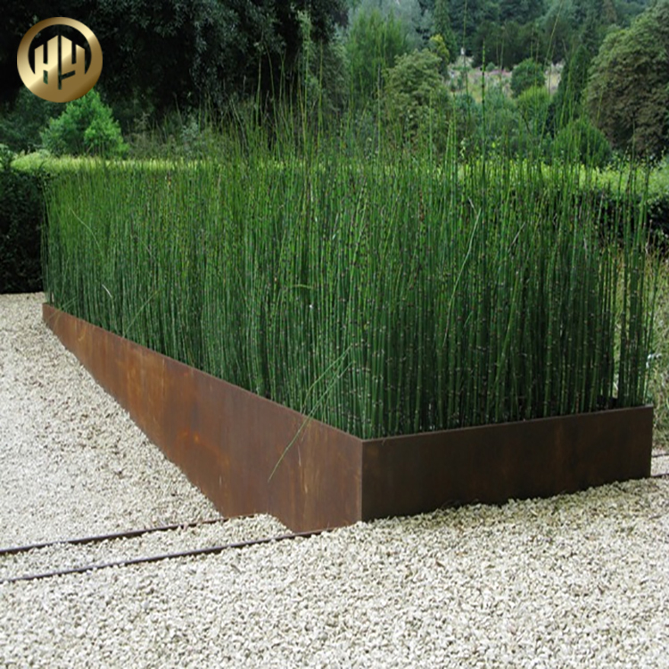 Outdoor Decoration Corten Steel Rusty Flower Planter Garden Metal Edging