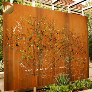 Corten Steel Laser Cut Panel Stand Floor Metal Decoration Screen Panel