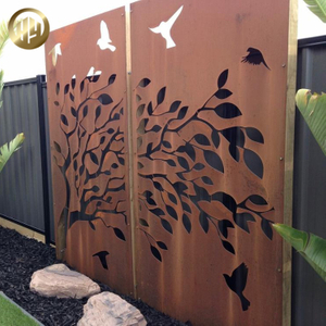 Durable Corten Steel Tree Pattern Metal Rust Decoration Panel Screen