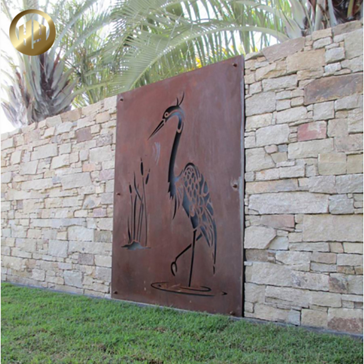 Garden Wall Decoration Corten Steel Rusty Metal Panel Screen