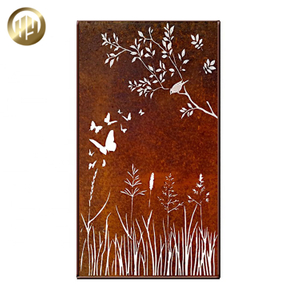 Outdoor Corten Steel Decoration Screen Metal Laser Cut Pattern Panel