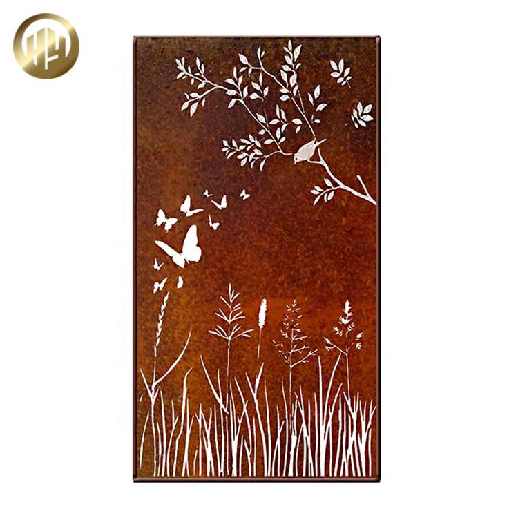 Customized Pattern Rectangular Steel Metal Laser Cut Panel Screen