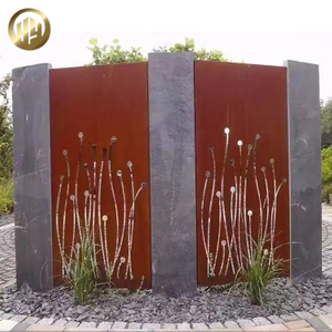 Combination Corten Steel Grass Pattern Metal Divided Ornaments Screen