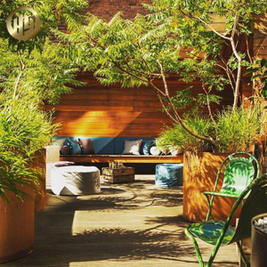 Corten Steel Rusty Treatment Round Courtyard Decoration Metal Flower Planter