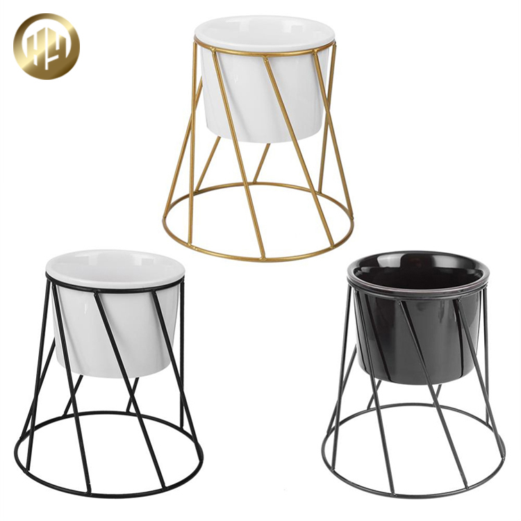 High Quality Powder Coating Round Metal Room Decoration Planter Nursery