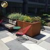 Factory Supply Corten Steel Rusty Rectangular Metal Decoration Planter