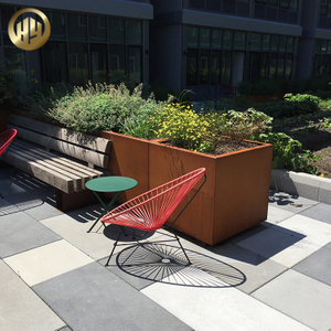 Practical Corten Steel Rusty Square Metal Decoration Plants Nursery Planter