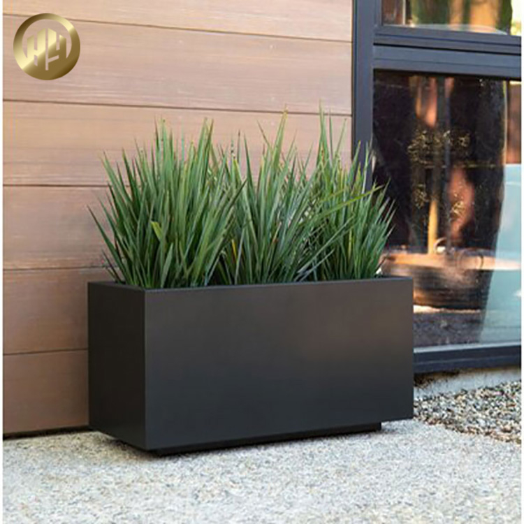 Powder Coating Rectangular Metal Practical Plantador Nursery Planter