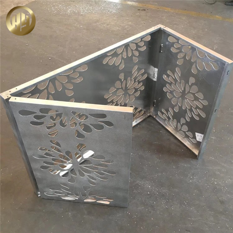 Powder Coating Rectangular Metal Laser Cut Pattern Air Conditioner Cover
