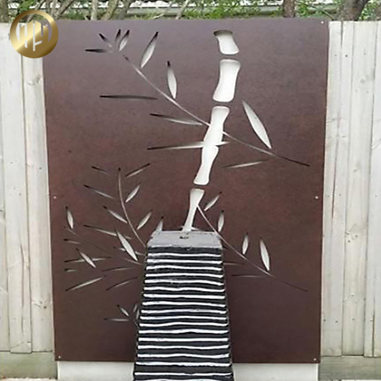 Single Corten Steel Rusty Metal Ornaments Rectangular Decoration Screen
