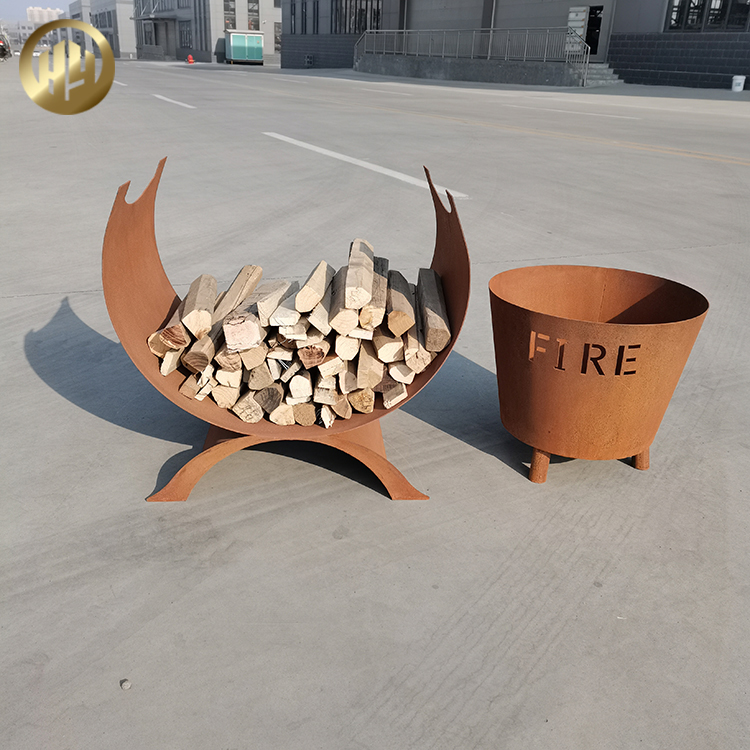 Round Metal Custom Pattern Garden Decoration Heater Fire Pit