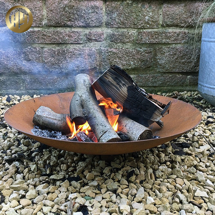 Dish Shape Outdoor Metal Garden Decoration Heating Fire Pit Rusty Round Brazier