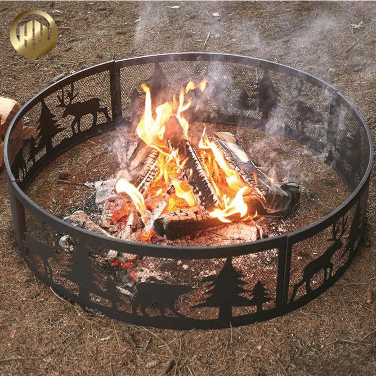 Laser Cut Pattern Round Metal Outdoor Wood Burning Heater Fire Pit