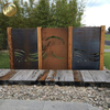 Metal Rusty Treatment Corten Steel Rectangular Decoration Screen