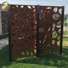 Outdoor Metal Rusty Decoration Rectangular Corten Steel Panel Screen