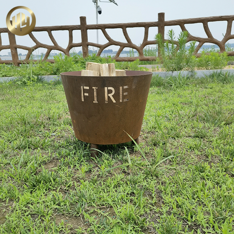 Rust Color Morden Design Wood Burning Heater Corten Steel Outdoor Fire Pit