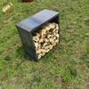 Morden Design rectgular Corten Steel Outdoor Barbecue Wood Storage