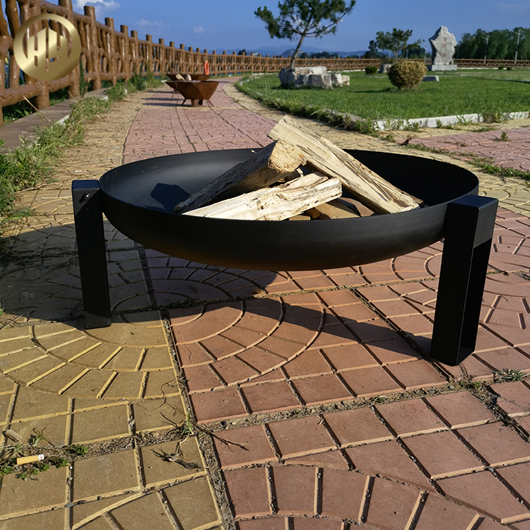 High Quality Black Round Metal Heater Outdoor Barbecue Corten Steel Fire Pit