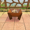Rust Color Corten Steel Rectangle Wood Burning Outdoor Fire Pit