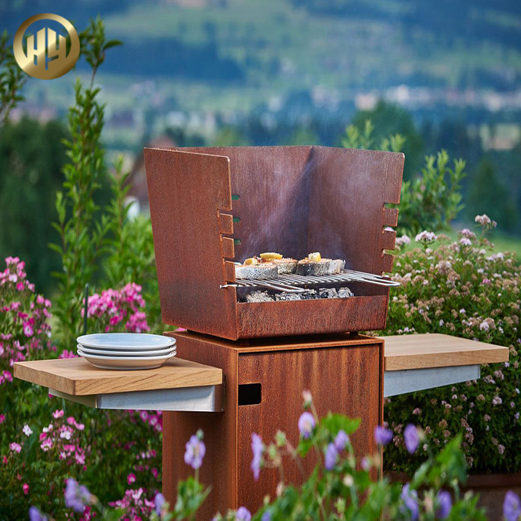 Party Barbecue Corten Steel Rusty Metal Heater Decoration Fire Pit