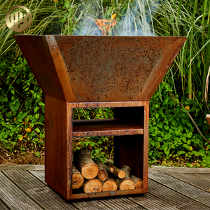 Barbecue Corten Steel Metal Decoration Rusty Heater Wood Burning Fire Pit