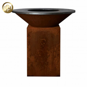 Outdoor Metal Decoration Corten Steel Rusty Rectangular Wood Burning Fire Pit