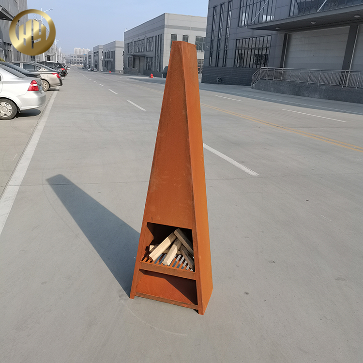 Stand Corten Steel Rusty Metal Decoration Fire Pit Practical Heater