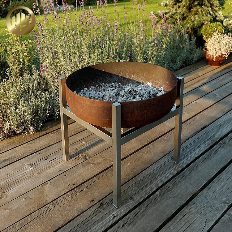 Powder Coating Round Wood Burning Fire Pit Metal Decoration Heater