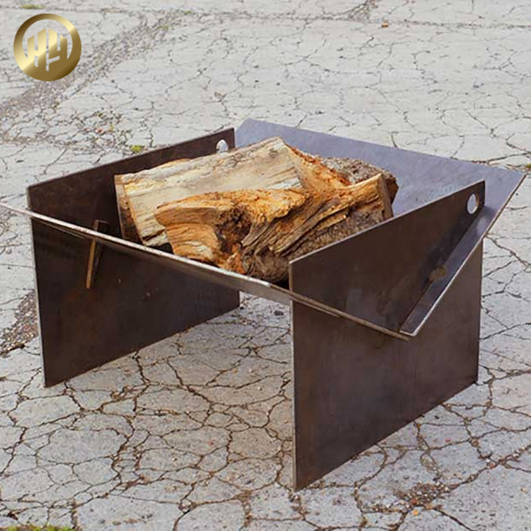Rectangular Corten Steel Rusty Garden Assembly Decoration Metal Fire Pit