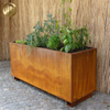 Rectangular Flower Planter With Base Frame Corten Steel Metal Nursery