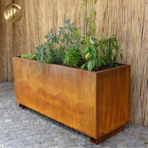 Laer Cut Corten Steel Plantador Nursery Garden Decoration Metal Flower Planter