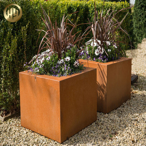 Square Corten Steel Garden Decoration Metal Nursey Flower Planter