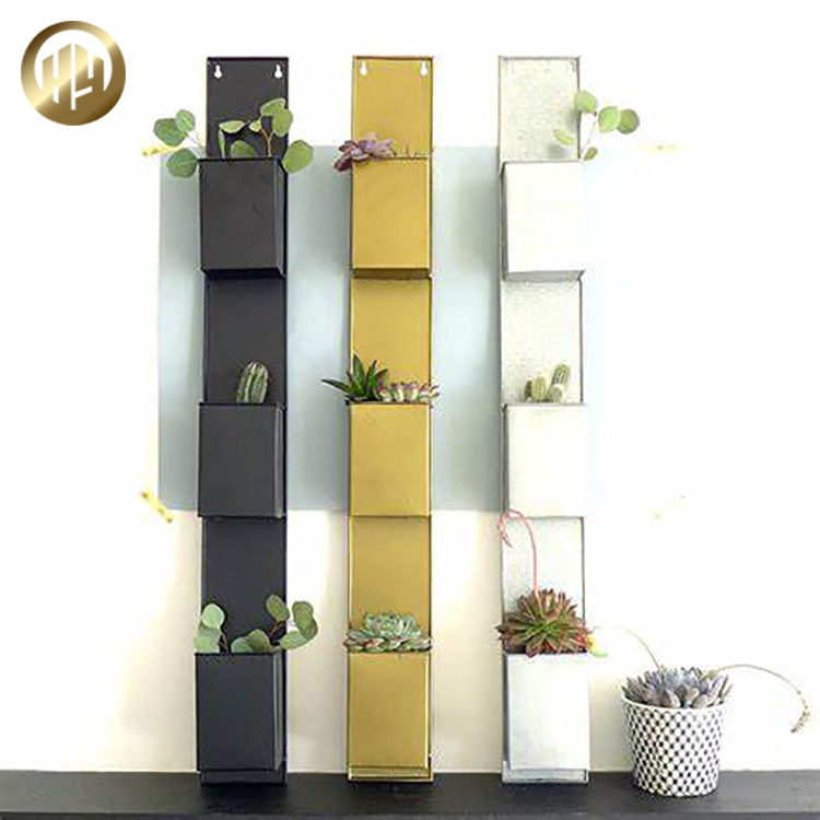 Cheap Wall Decoration Easy Install Metal Decoration Flower Planter Pot