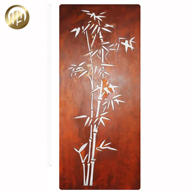 Corten Steel Rusty Metal Custom Pattern Rectangular Decoration Screen