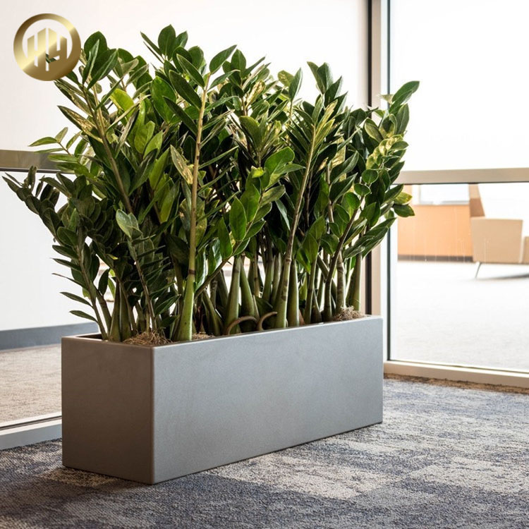 Powder Coating Rectangular Metal Practical Plantador Nursery Planter