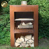 Rectangular Metal Corten Steel Heater Wood Burning Barbecue Fire Pit