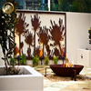 Single Corten Steel Rusty Metal Ornaments Rectangular Decoration Screen