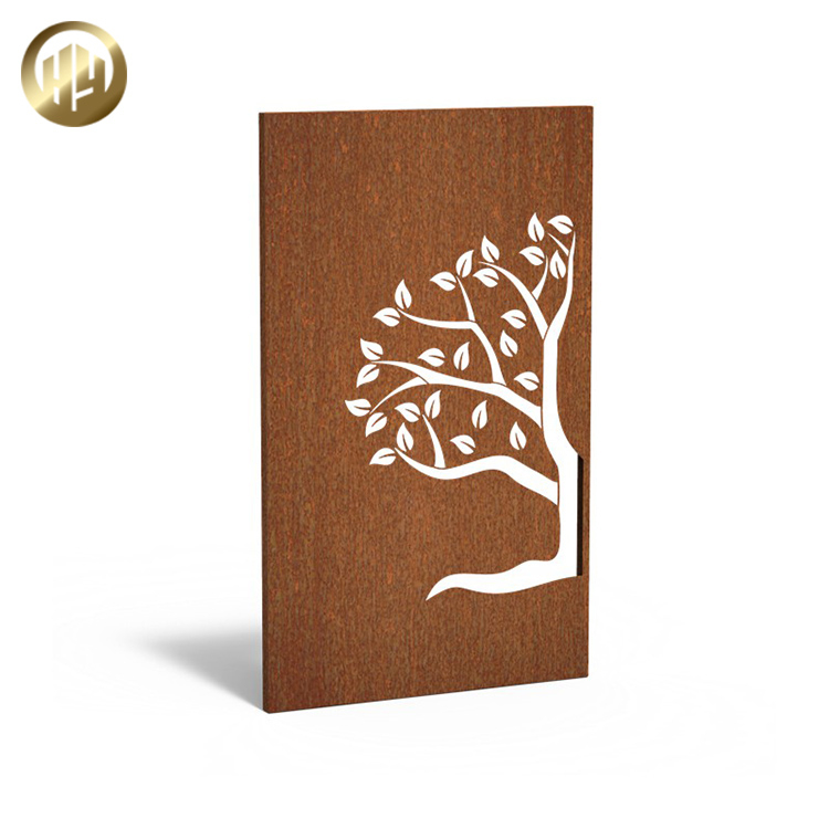 Laser Cut Pattern Metal Corten Steel Rusty Treatment Decoration Screen