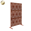 Single Corten Steel Rusty Modern Pattern Stand Metal Decoration Screen