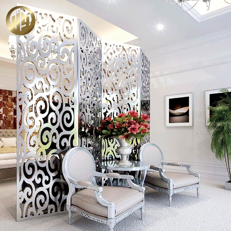 Room Indoor Metal Decoration Rectangular Laser Cut Pattern Screen Panel