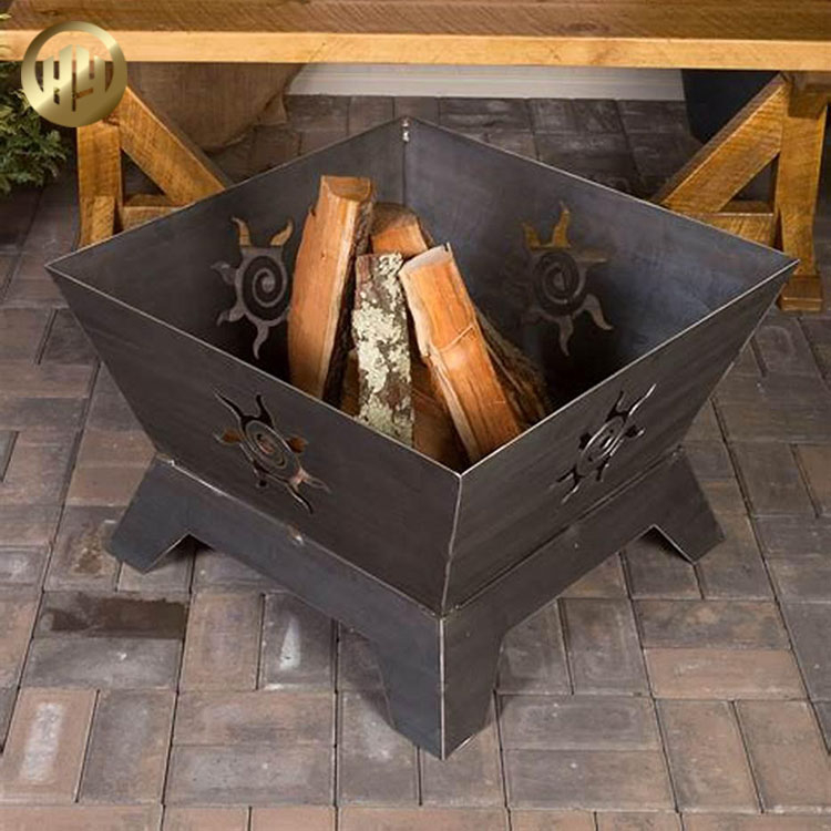 Custom Pattern Metal Square Wood Burning Heater Practical Fire Pit