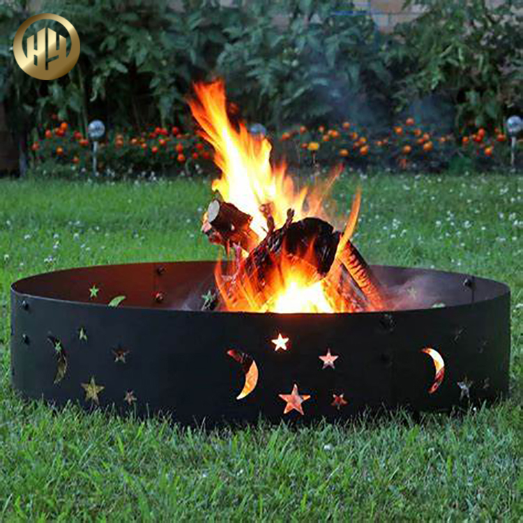 Custom Thickness Steel Laser Cut Pattern Round Fire Ring Metal Heater