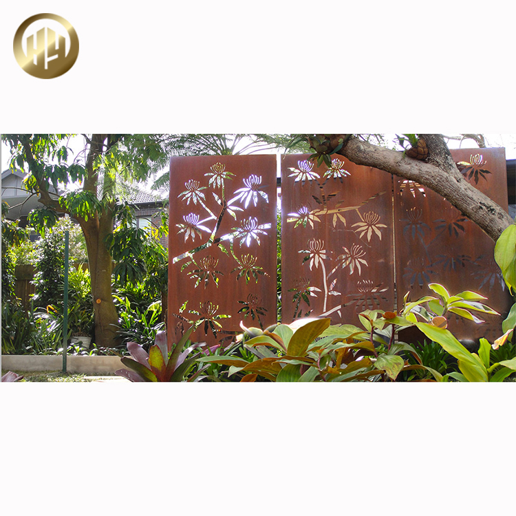 Courtyard Lawn Corten Steel Rusty Metal Decoration Panel Screen