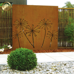 Wholesale Corten Steel Rusty Metal Laser Cut Pattern Rectangular Screen