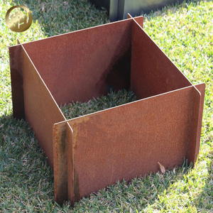 Square Corten Steel Rusty Decoration Practical Plants Nursery Metal Planter