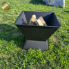 Corten Steel Rectgular Ornaments Heater Black Metal Wood Burning Fire Pit