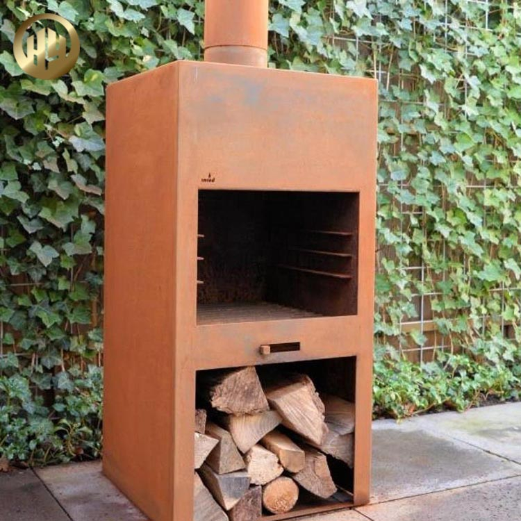 Barbecue Practical Corten Steel Heater Assembly Metal Fire Pit