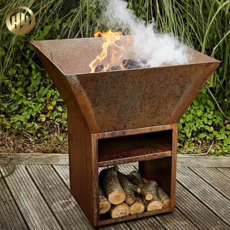 Corten Steel Rusty Garden Ornaments Metal Decoration Heating Fire Pit