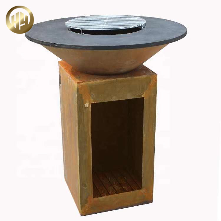 Simple Barbecue Corten Steel Custom Size Metal Practical Fire Pit