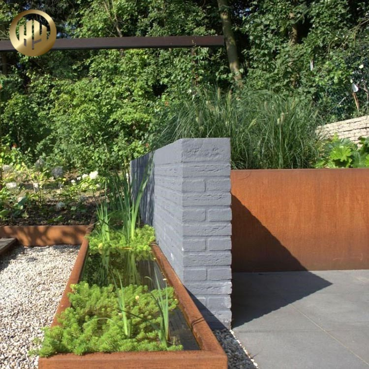 High Quality Corten Steel Rectangular Plantador Metal Nursery Flower Planter
